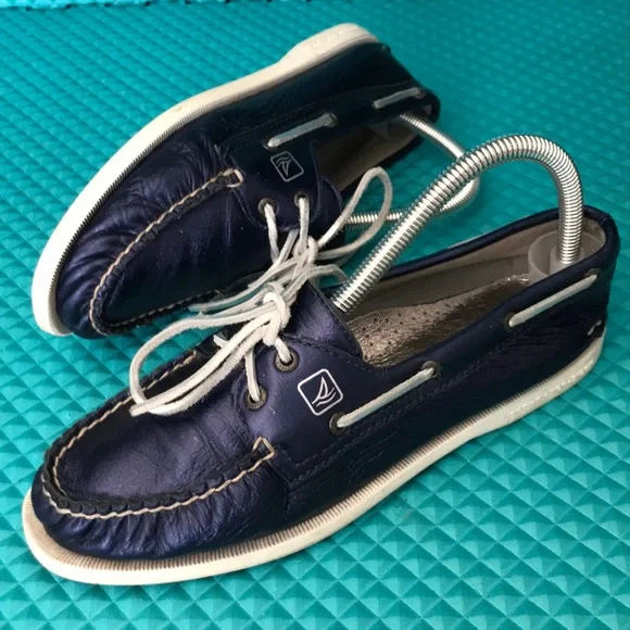 SPERRY Women Top Sider Metallic Boat Blue Shoes | 8.5 - Picture 2 of 13
